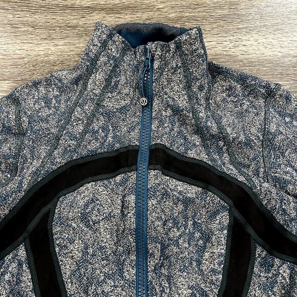 EUC Lululemon Define Jacket Brushed Rose Herringbone Alberta Lake Zip Black Teal - Picture 4 of 16